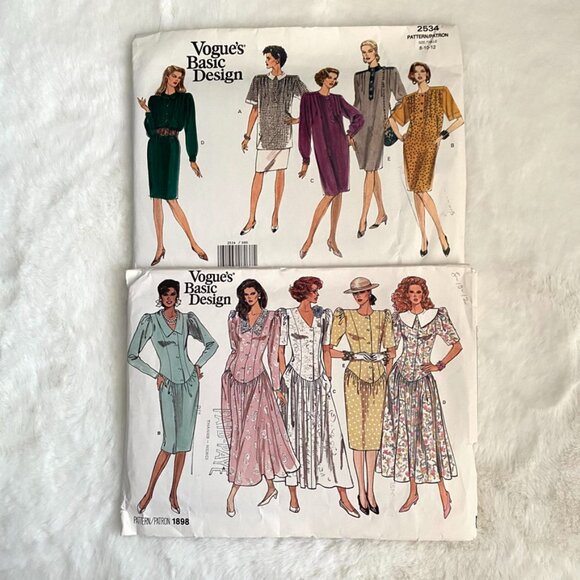 2 Vogue's Basic Design Sewing Patterns - Picture 1 of 5